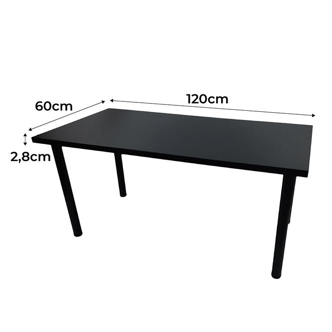 Písací Stôl Low Čierna 120x60x2,8 Model 0