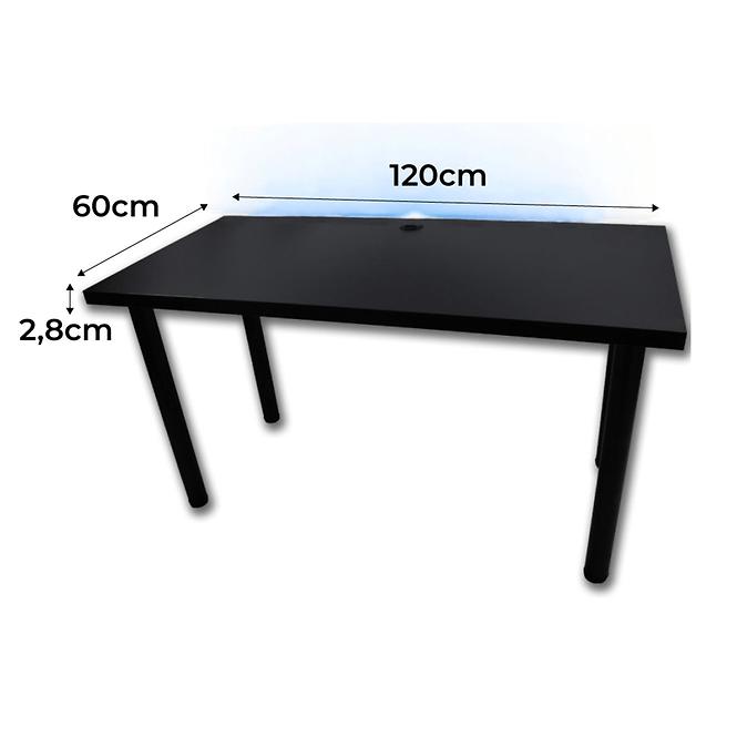 Písací Stôl Low Čierna 120x60x2,8 Model 2