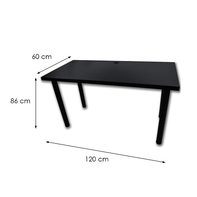 Písací Stôl Low Čierna 120x60x2,8 Model 2