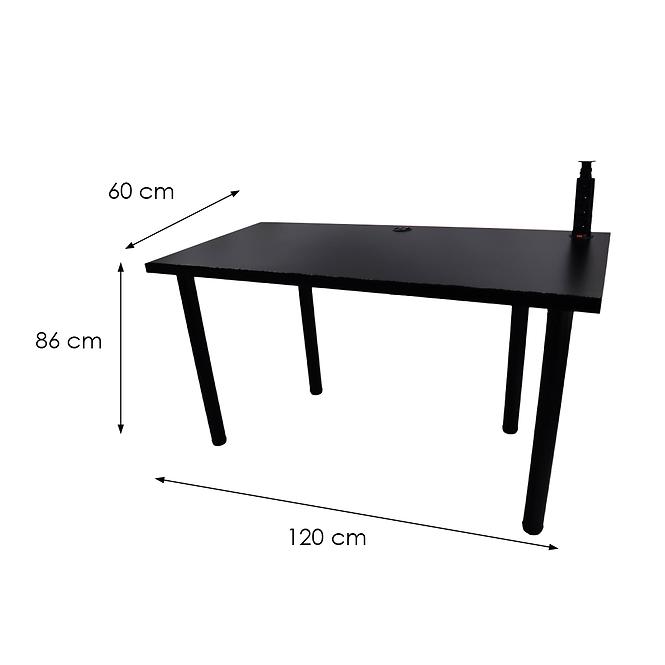 Písací Stôl Low Čierna 120x60x3,6 Model 3