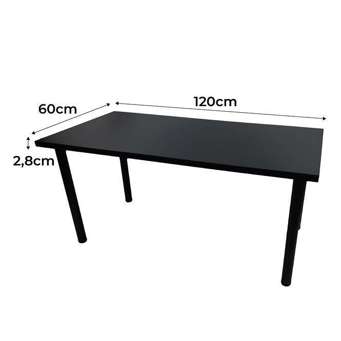 Písací Stôl Top Čierna 120x60x2,8 Model 0