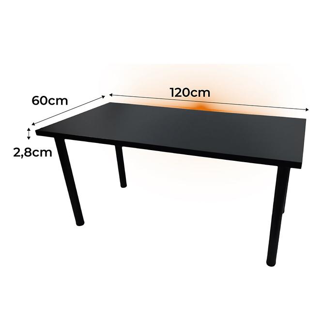 Písací Stôl Top Čierna 120x60x2,8 Model 1