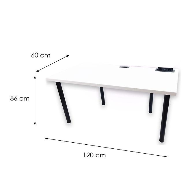 Písací Stôl Top Biely 120x60x3,6 Model 3