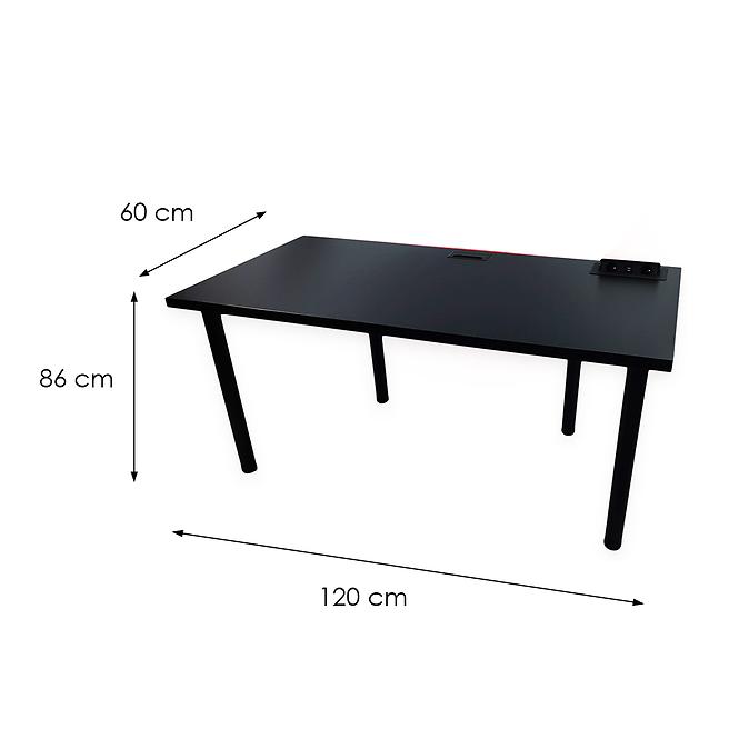 Písací Stôl Top Čierna 120x60x3,6 Model 3