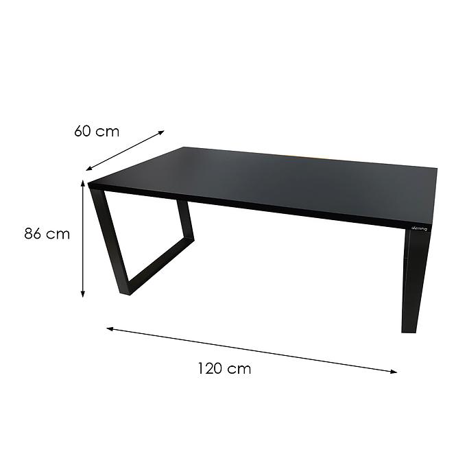Písací Stôl Top Loft Čierna 120x60x2,8 Model 1