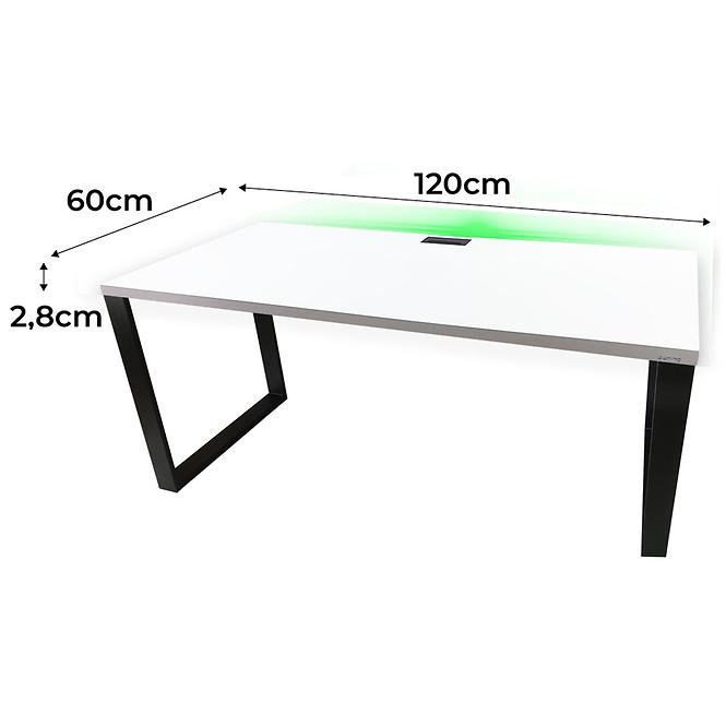 Písací Stôl Top Loft Biely 120x60x2,8 Model 2
