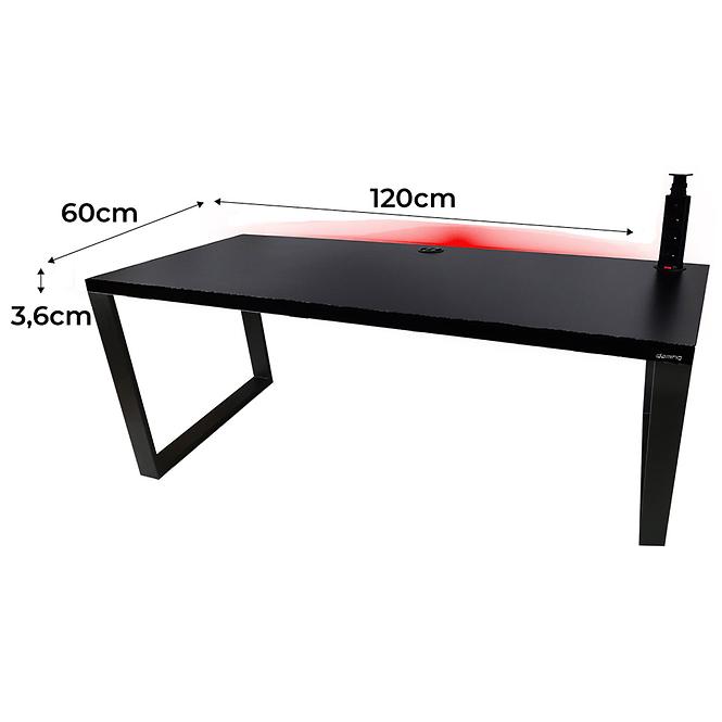 Písací Stôl Low Loft Čierna 120x60x3,6 Model 3