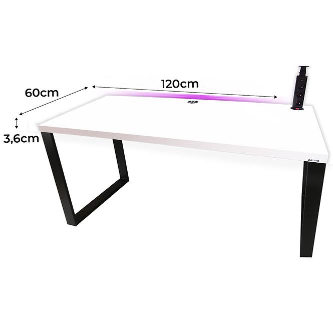 Písací Stôl Low Loft Biely 120x60x3,6 Model 3