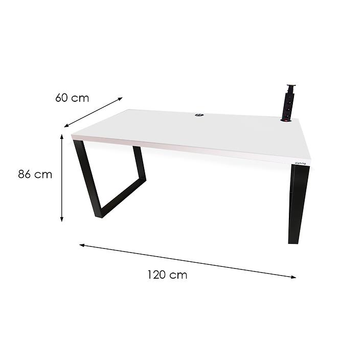 Písací Stôl Low Loft Biely 120x60x3,6 Model 3