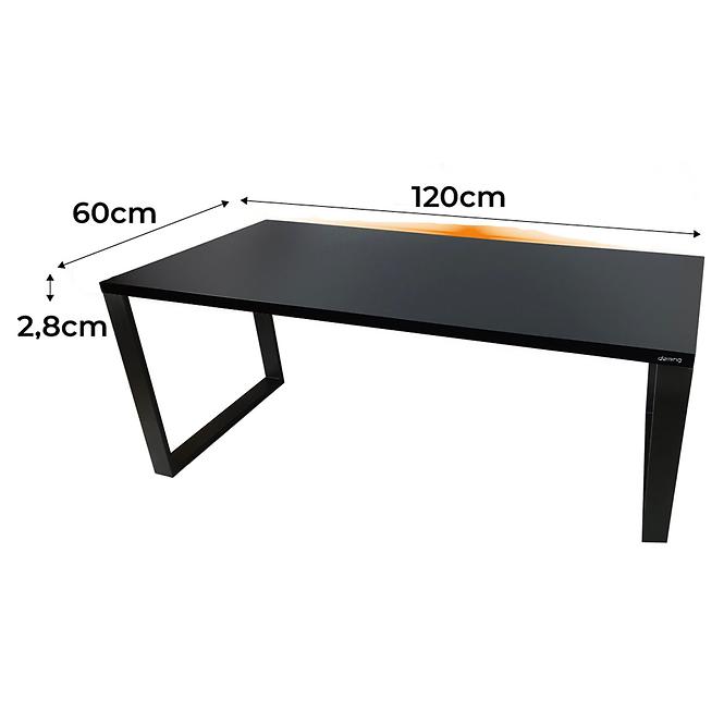 Písací Stôl Low Loft Čierna 120x60x2,8 Model 1