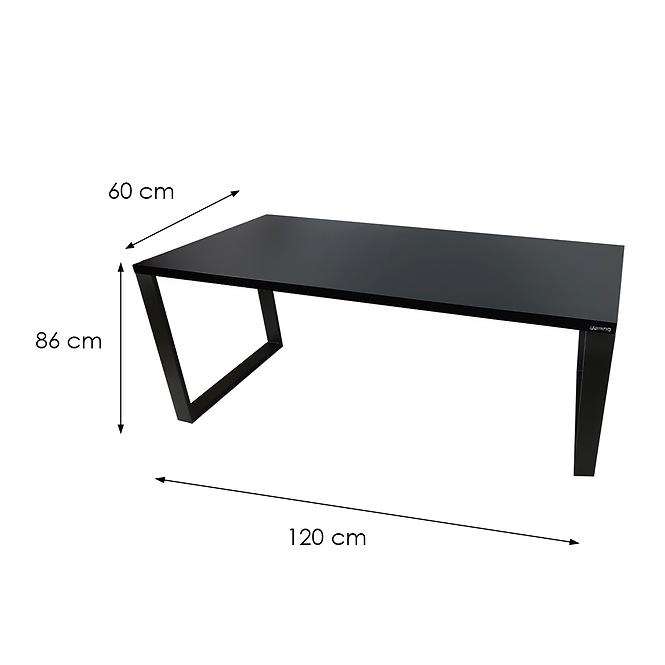 Písací Stôl Low Loft Čierna 120x60x2,8 Model 0