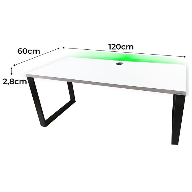 Písací Stôl Low Loft Biely 120x60x2,8 Model 2