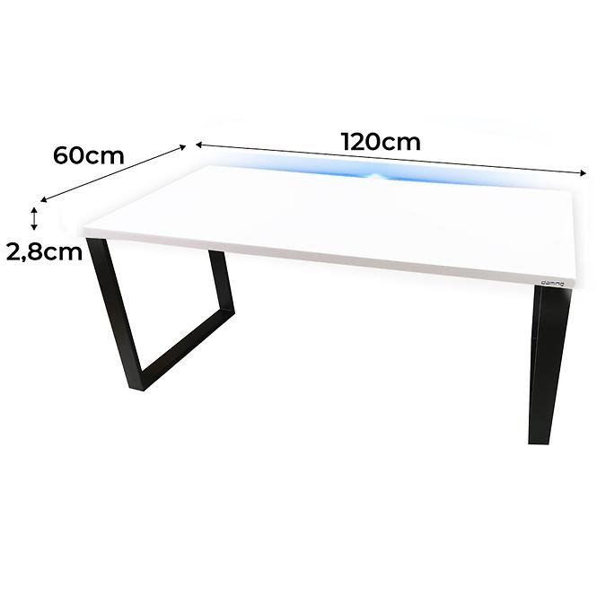 Písací Stôl Low Loft Biely 120x60x2,8 Model 1