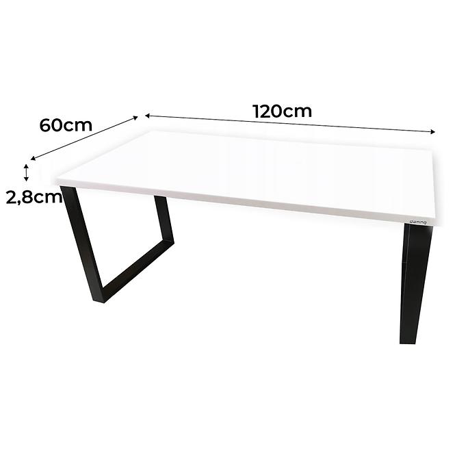Písací Stôl Low Loft Biely 120x60x2,8 Model 0