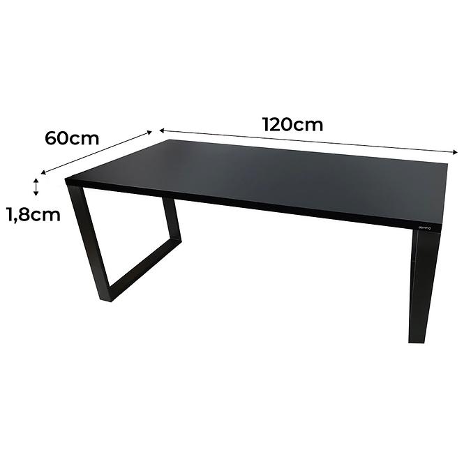 Písací Stôl Low Loft Čierna 120x60x1,8 Model 0