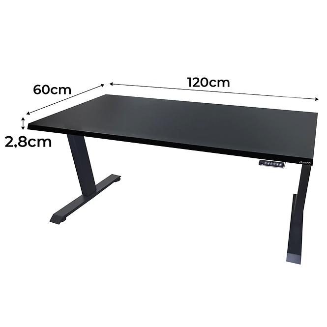 Písací Stôl Top Elektr. Čierna 120x60x2,8 Model 0