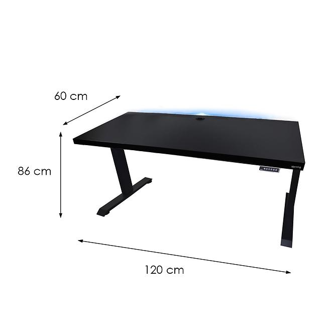 Písací Stôl Low Elektr. Čierna 120x60x2,8 Model 2