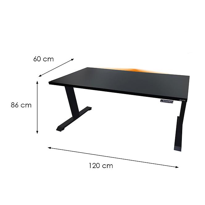 Písací Stôl Low Elektr. Čierna 120x60x2,8 Model 1