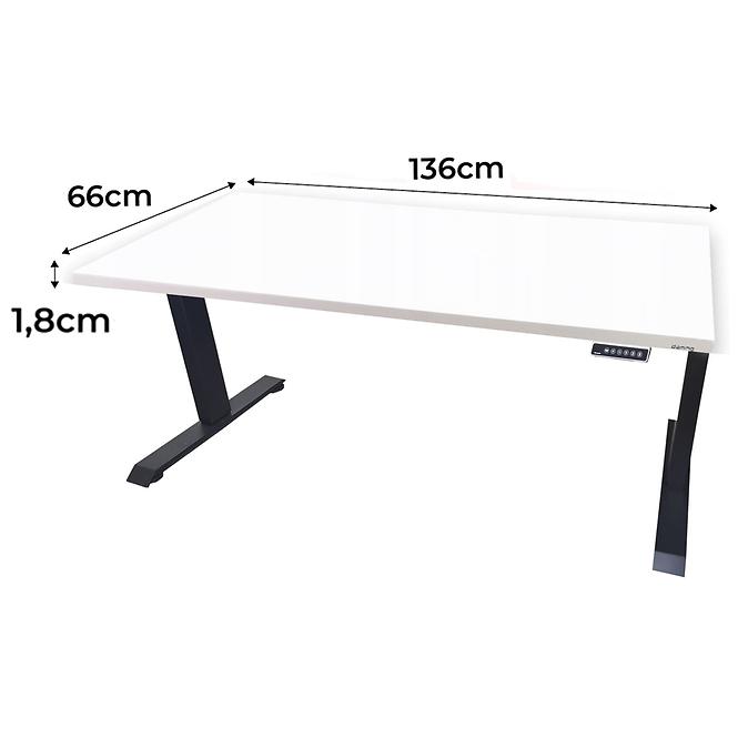 Písací Stôl Low Elektr. Biely 120x60x1,8 Model 0
