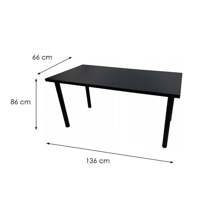 Písací Stôl Low Čierna 136x66x1,8 Model 0