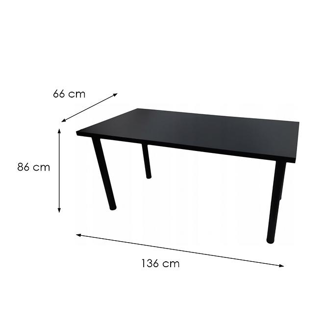 Písací Stôl Low Čierna 136x66x2,8 Model 0