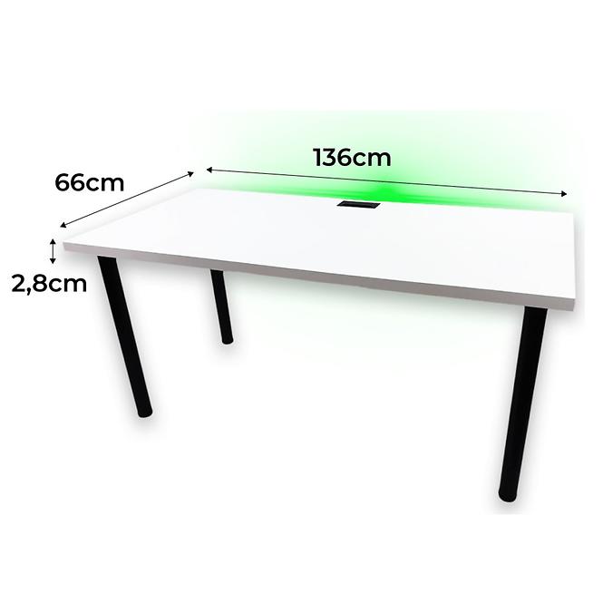 Písací Stôl Top Biely 136x66x2,8 Model 2