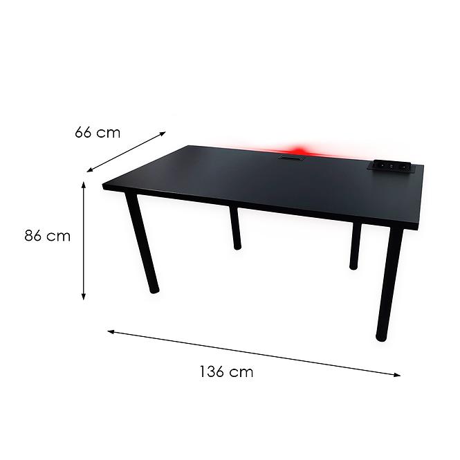 Písací Stôl Top Čierna 136x66x3,6 Model 3
