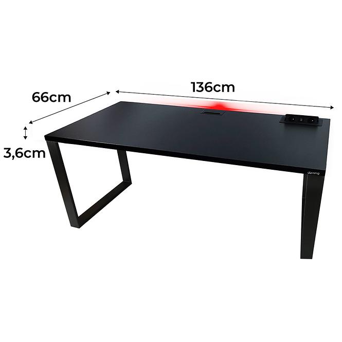 Písací Stôl Top Loft Čierna 136x66x3,6 Model 3