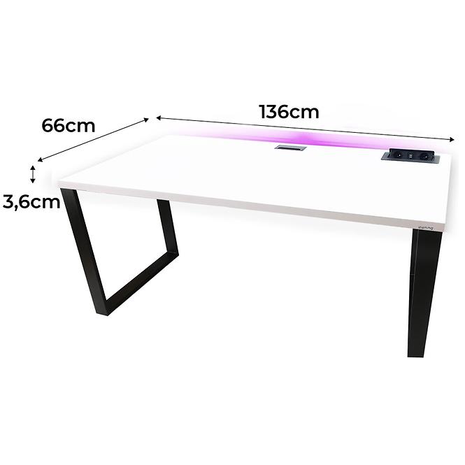 Písací Stôl Top Loft Biely 136x66x3,6 Model 3