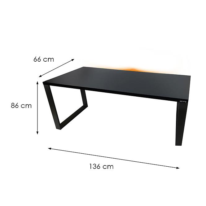 Písací Stôl Top Loft Čierna 136x66x2,8 Model 1