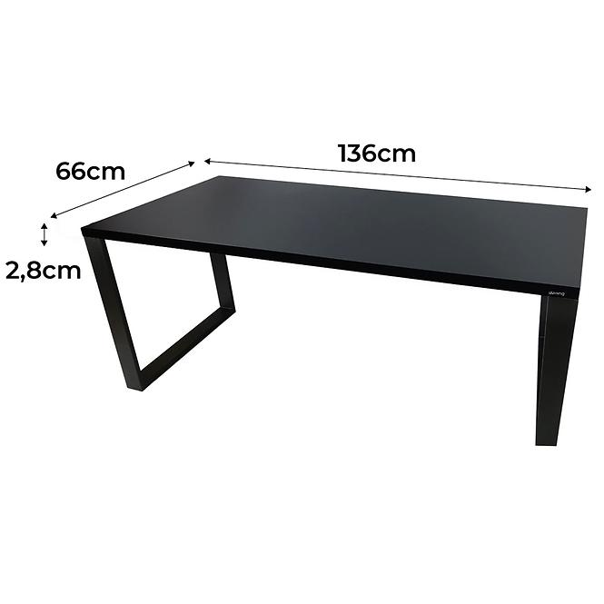 Písací Stôl Top Loft Čierna 136x66x2,8 Model 0