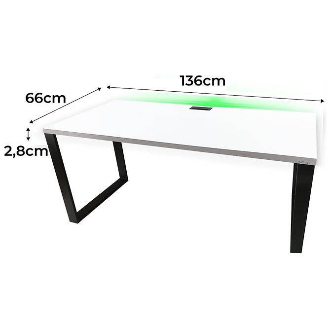 Písací Stôl Top Loft Biely 136x66x2,8 Model 2