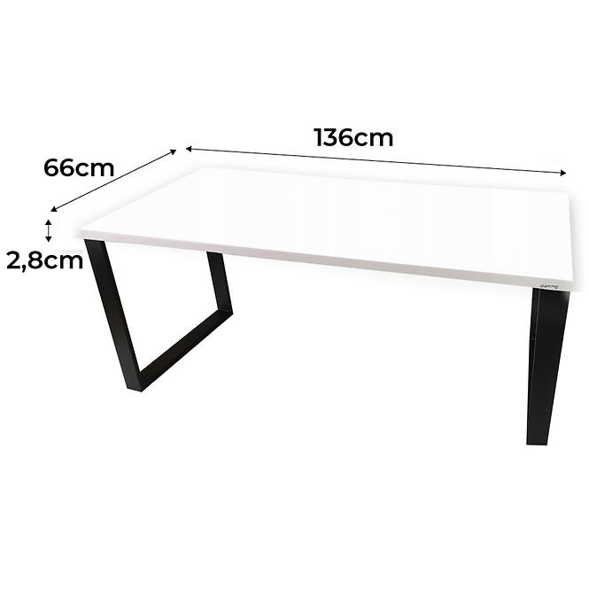 Písací Stôl Top Loft Biely 136x66x2,8 Model 0