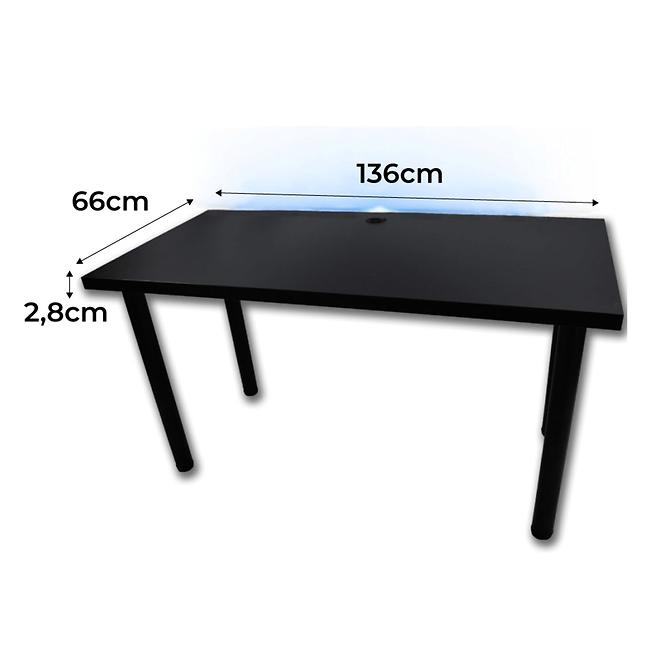Písací Stôl Low Loft Čierna 136x66x2,8 Model 2
