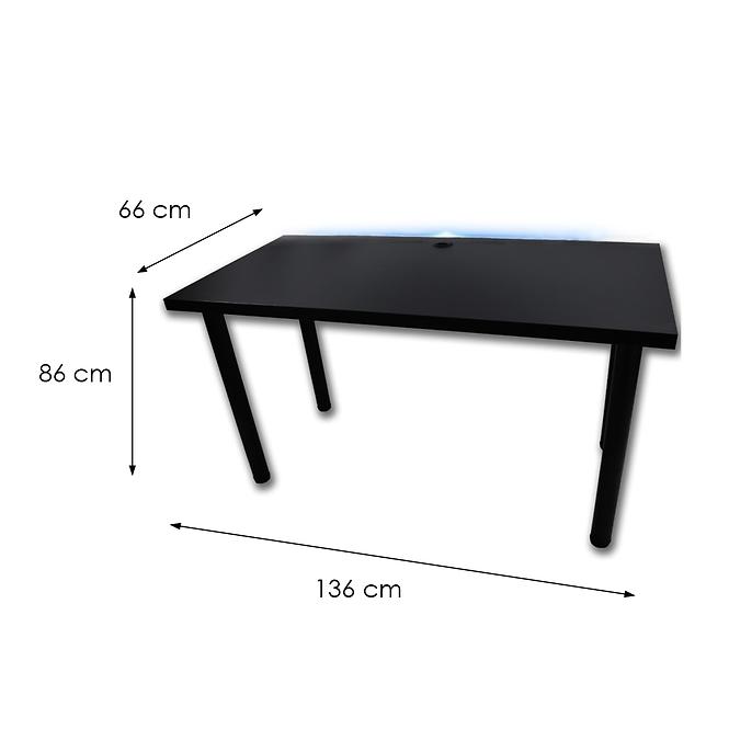 Písací Stôl Low Loft Čierna 136x66x2,8 Model 2