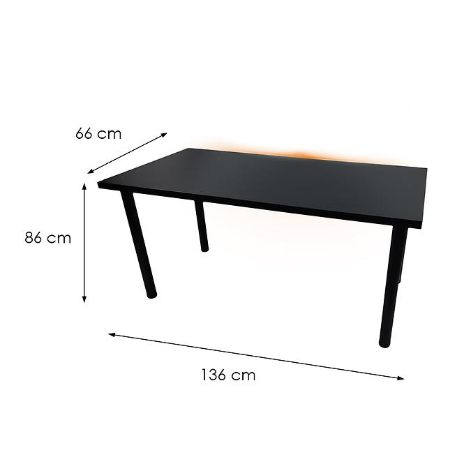 Písací Stôl Low Loft Čierna 136x66x2,8 Model 1