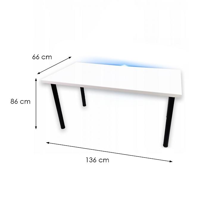 Písací Stôl Low Loft Biely 136x66x2,8 Model 1