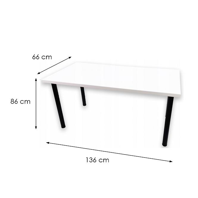 Písací Stôl Low Loft Biely 136x66x2,8 Model 0