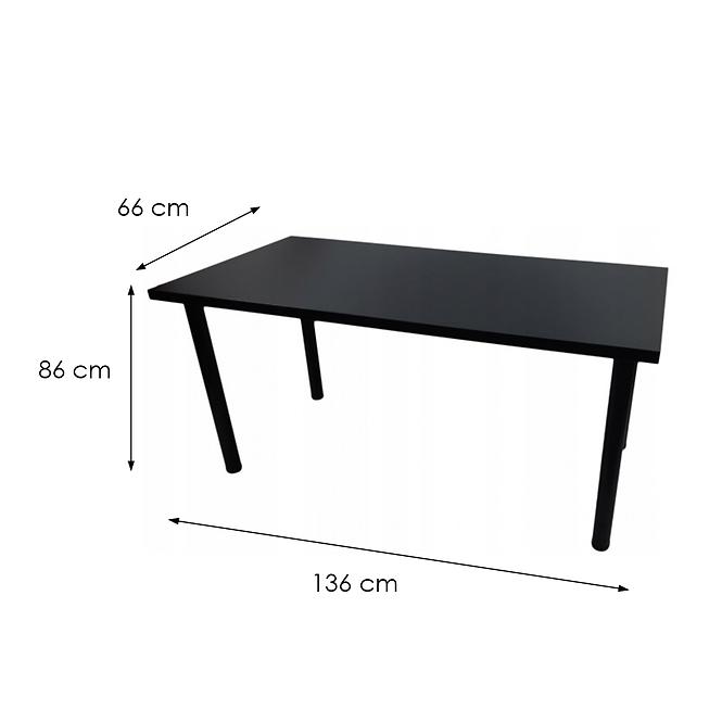 Písací Stôl Low Loft Čierna 136x66x1,8 Model 0