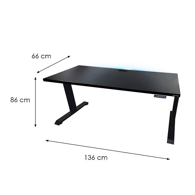 Písací Stôl Top Elektr. Čierna 136x66x2,8 Model 2