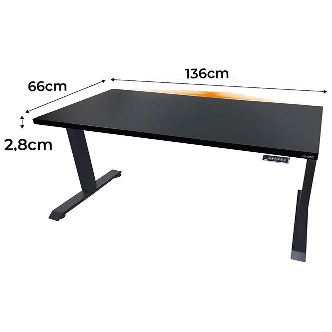 Písací Stôl Top Elektr. Čierna 136x66x2,8 Model 1