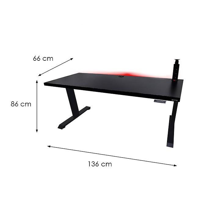 Písací Stôl Low Elektr. Čierna 136x66x3,6 Model 3