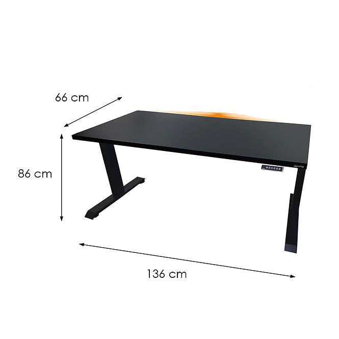 Písací Stôl Low Elektr. Čierna 136x66x2,8 Model 1