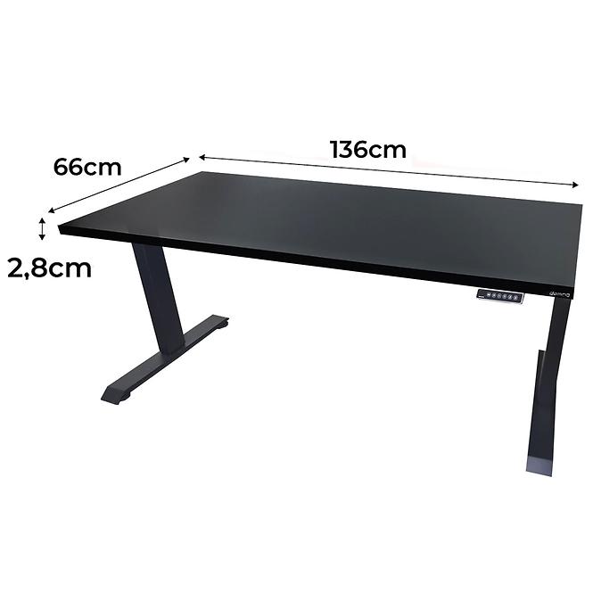 Písací Stôl Low Elektr. Čierna 136x66x2,8 Model 0
