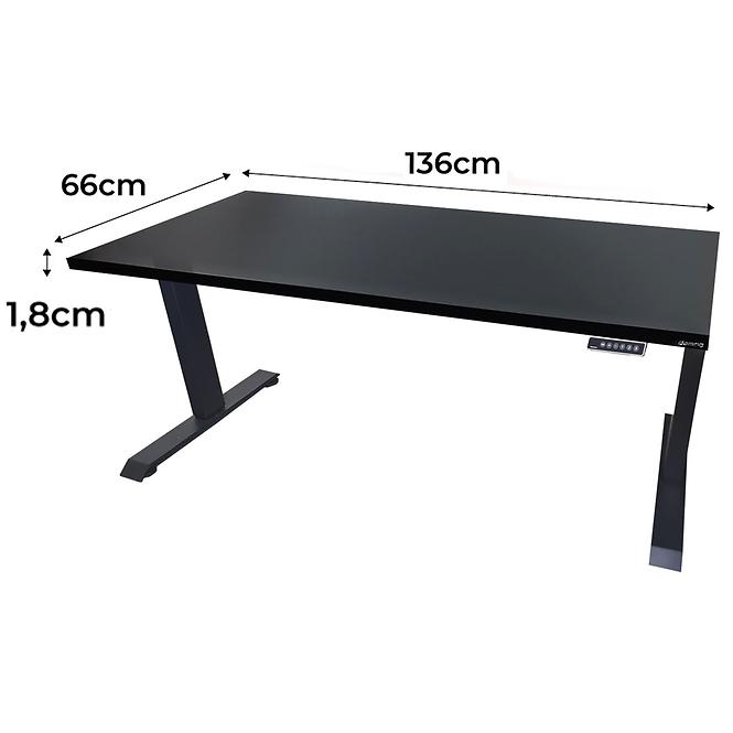 Písací Stôl Low Elektr. Čierna 136x66x1,8 Model 0