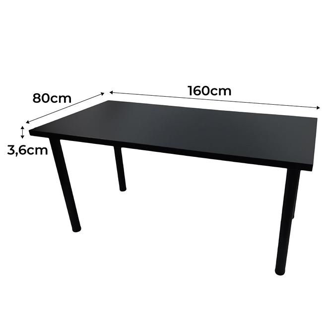 Písací Stôl Low Čierna 160x80x3,6 Model 0