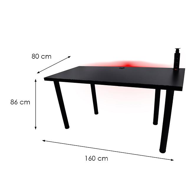 Písací Stôl Low Čierna 160x80x3,6 Model 3