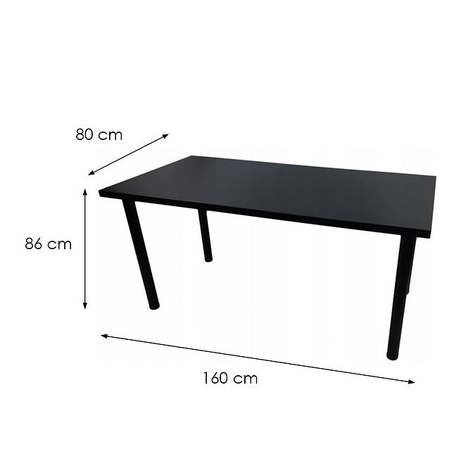 Písací Stôl Top Čierna 160x80x3,6 Model 0