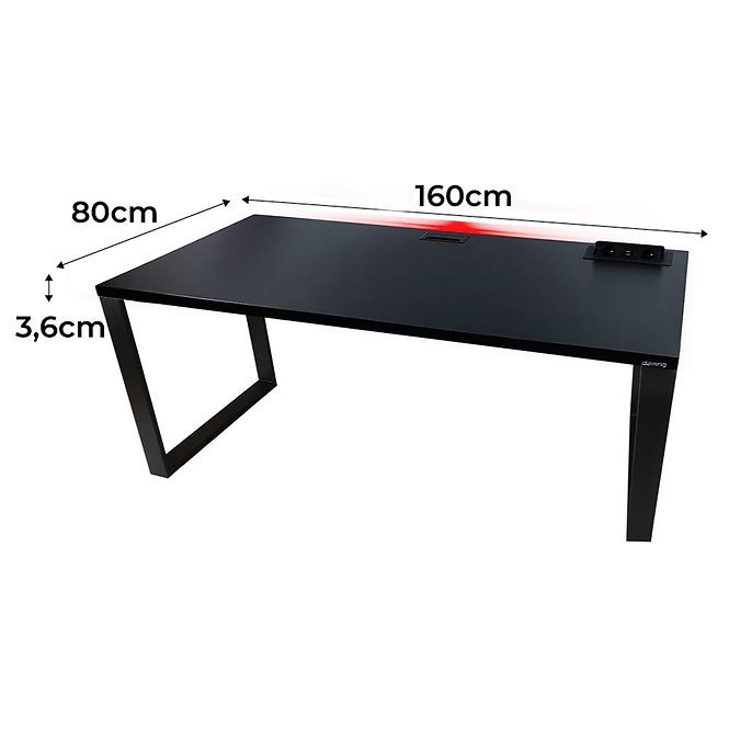 Písací Stôl Top Loft Čierna 160x80x3,6 Model 3