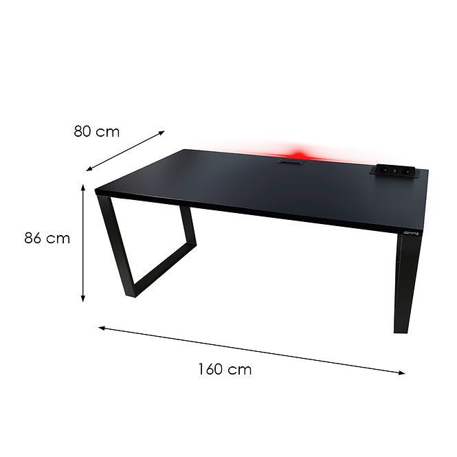 Písací Stôl Top Loft Čierna 160x80x3,6 Model 3